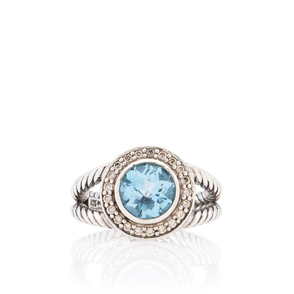 David Yurman Jewelry - David Yurman Sterling Silver Diamond Blue Topaz
